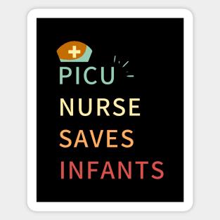 picu nurse saves infants retro colours Sticker